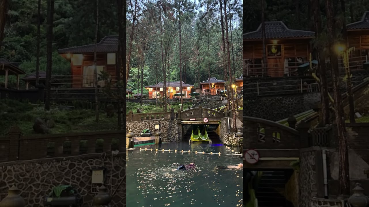 Berendam di air panas dengan cuaca yang adem tuh seru banget.#kolamairpanas #wisataguci  #jalanjalan